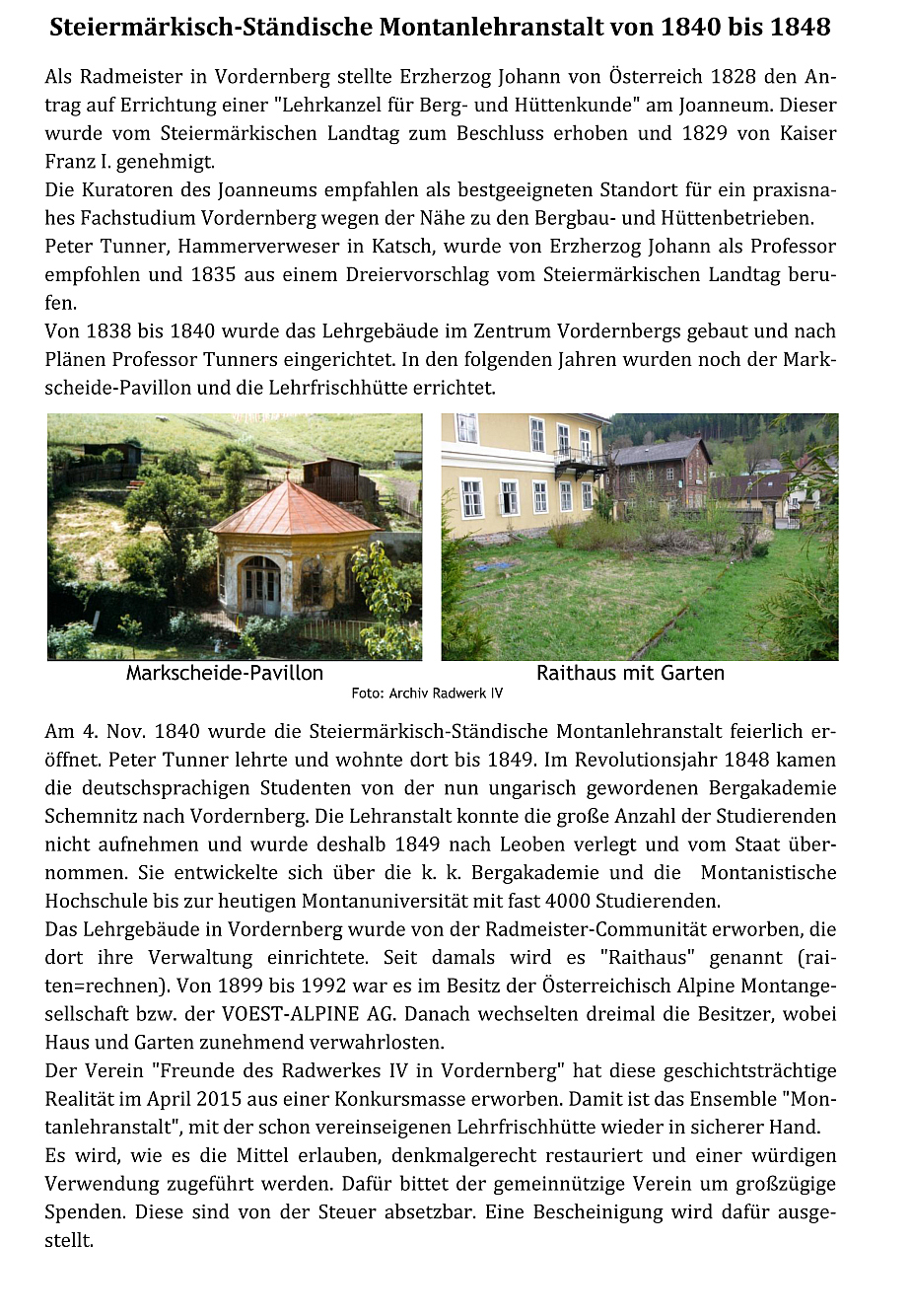 Spendenaufruf